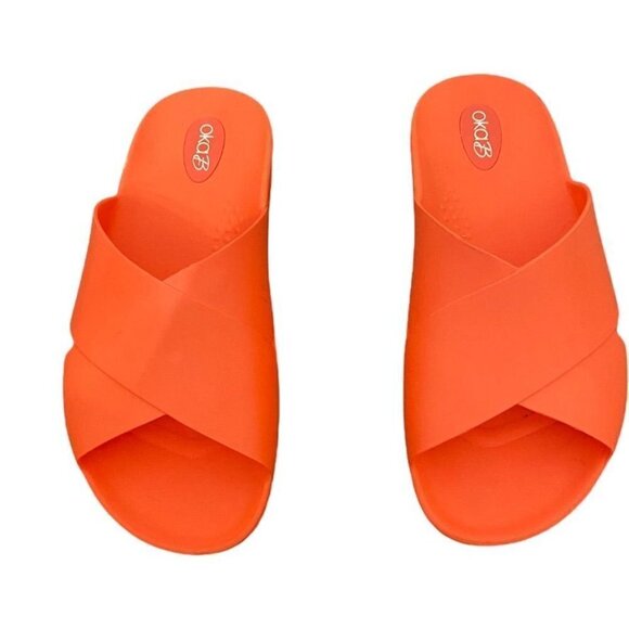 OKA b. Hot Orange Slip On - Slides, Size Medium (Women’s 9.5 to 10) - Picture 4 of 13
